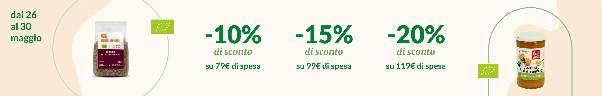 Promo soglia -10% su 79€ -15% su 99€ -20% su 119€