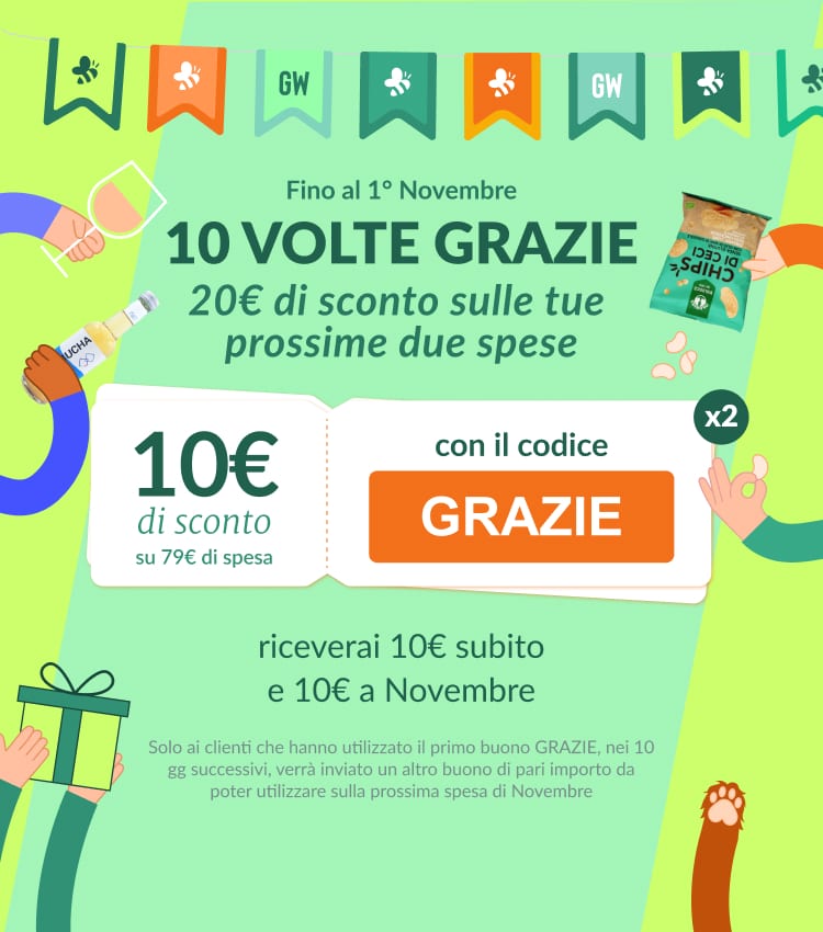 10€ di sconto su 79€ di spesa ora e 10€ dopo 10 giorni