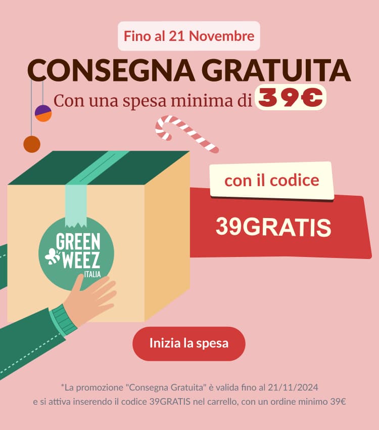 Consegna Gratuita Novembre codice 39GRATIS e una spesa minima di 39€