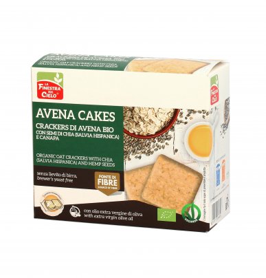 Crackers di Avena Bio con Semi di Chia e Canapa - Avena Cakes