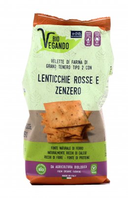 Crackers Velette con Lenticchie Rosse e Zenzero - Bio Vegando