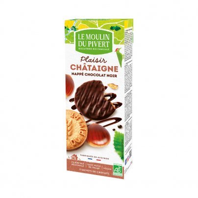 Biscotti alle Castagne Ricoperti di Cioccolato Fondente - Plaisir Chataigne