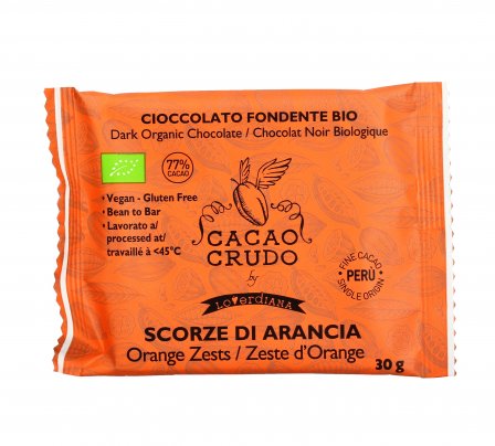 Cioccolato Fondente con Scorze di Arancia Bio