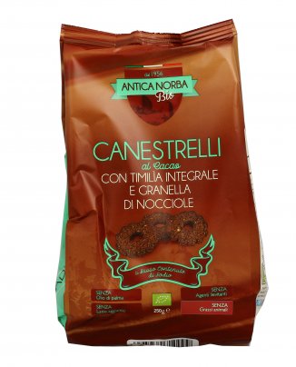 Biscotti Canestrelli Cacao con Timilia Integrale e Granella di Nocciole