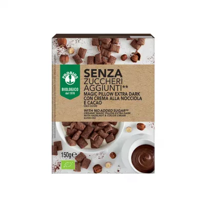 Probios: Cereali Colazione Ripieni al Cacao “Magic Pillow Extra Dark” -  Senza Zuccheri Aggiunti