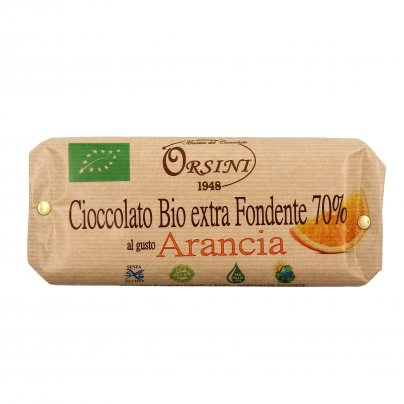 Cioccolato Bio Extra Fondente 70% al gusto di Arancia