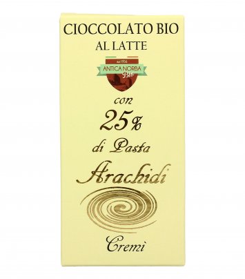 Cioccolato al Latte Bio con Pasta di Arachidi 25%