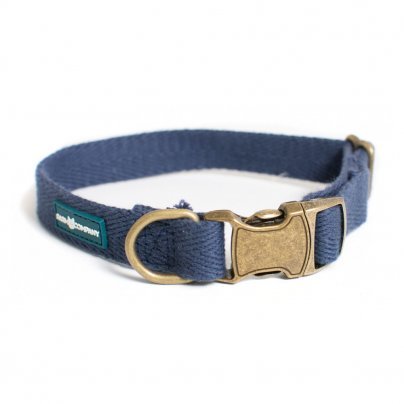 Collare per Cani Regolabile in Fibra di Soia Blu Navy Taglia XL