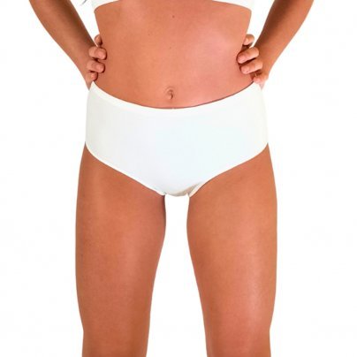 Culotte Vita Alta in Seta Vegetale - Colore Bianco Taglia S/M