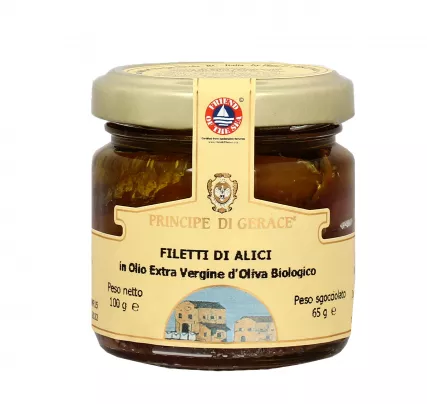 Filetti di Alici in Olio Extra Vergine di Oliva 100 g (65 g sgocciolato)