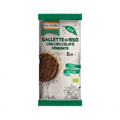 Gallette di Riso con Cioccolato Fondente Bio - Senza Glutine