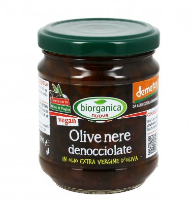Olive Nere Denocciolate in Olio Extravergine di Oliva