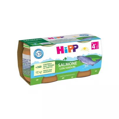 HIPP OMOGENEIZZATO SALMONE CON VERDURE 2X80 G