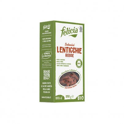 Sedanini Pasta di Lenticchie Rosse Bio - Senza Glutine