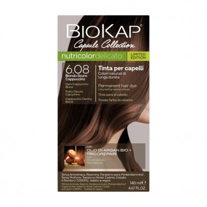 Tinta Capelli BioKap® Nutricolor Delicato 6.08 Biondo Scuro Cappuccino