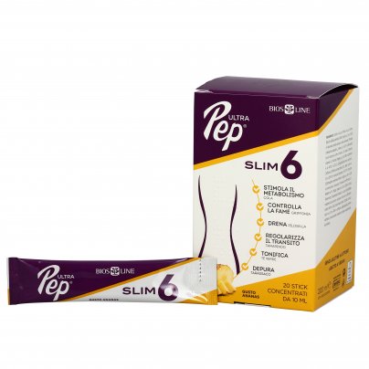 Ultra Pep Slim 6 Gusto Ananas - Integratore Dimagrante 20 Stick concentrati da 10 ml