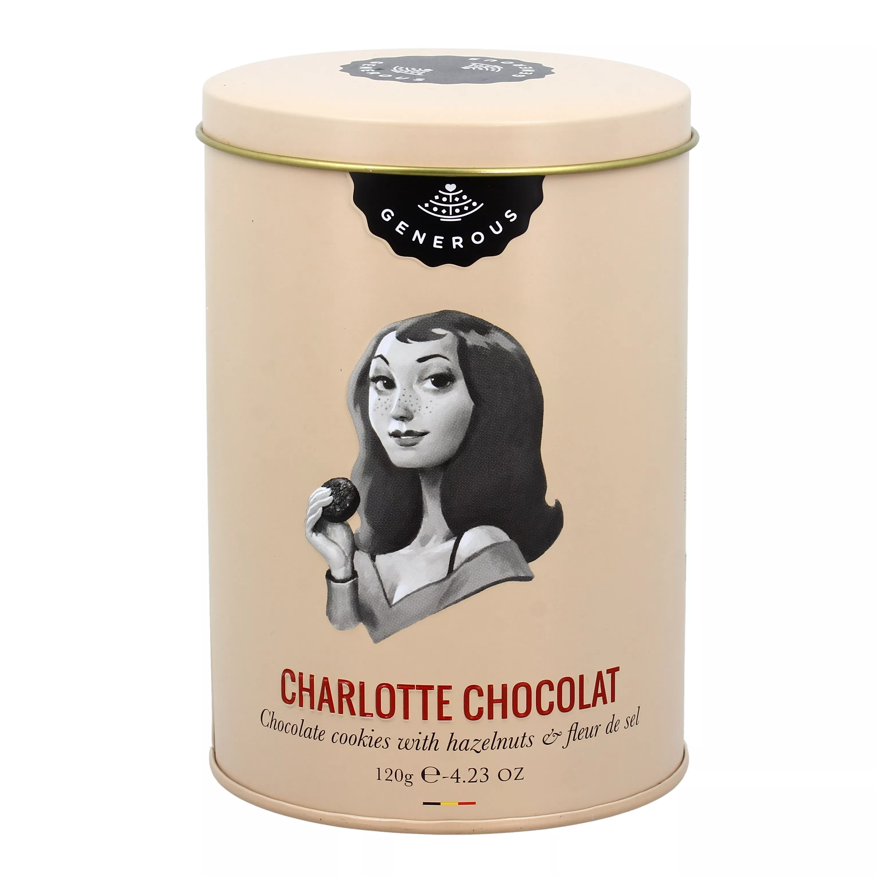 Biscotti Cioccolato, Nocciole e Fior di Sale Charlotte Chocolat -  Barattolo Latta