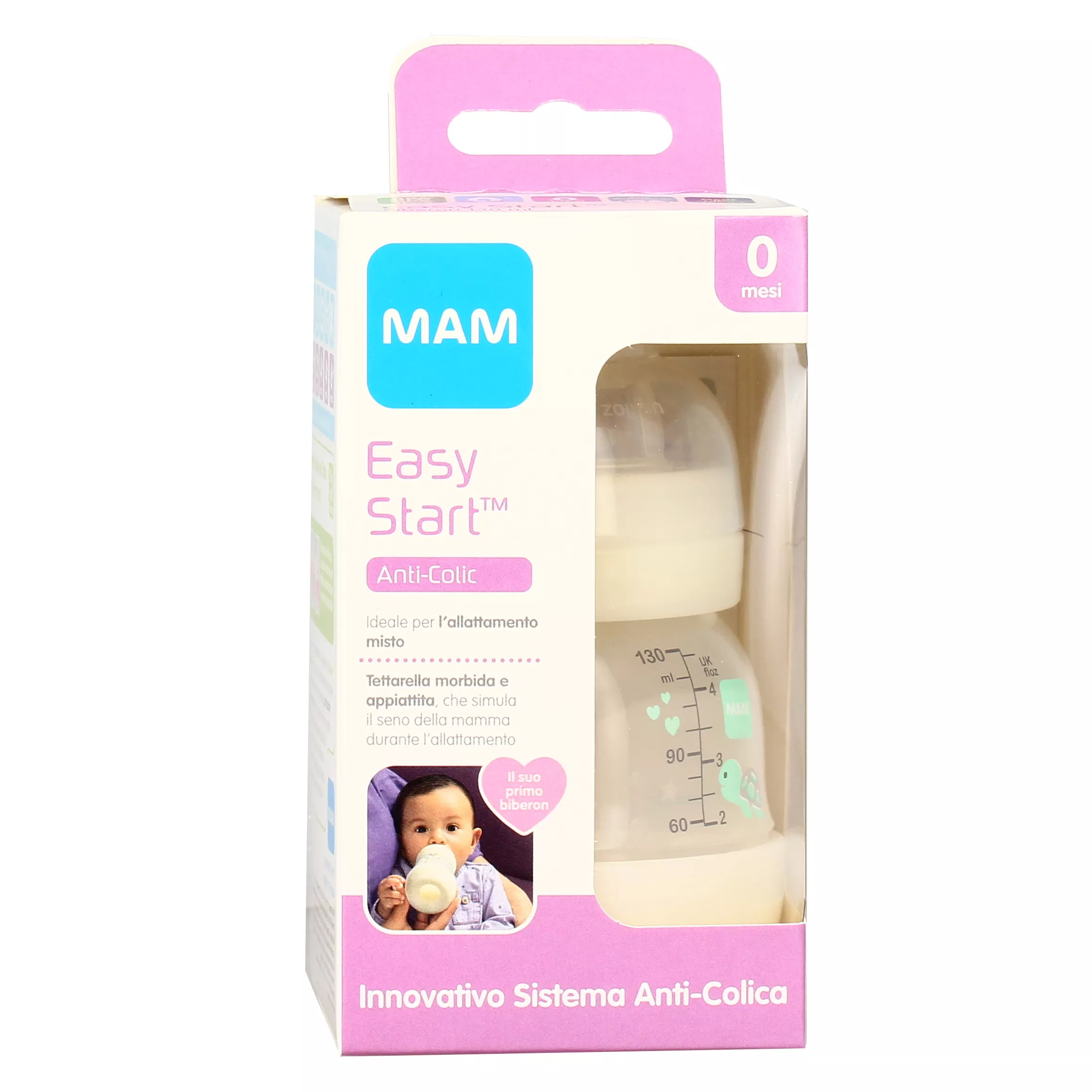 MAM - Easy Active Baby Bottle - Biberon Con Tettarella In Silicone Da 330  Ml Fantasie Maschili Assortite
