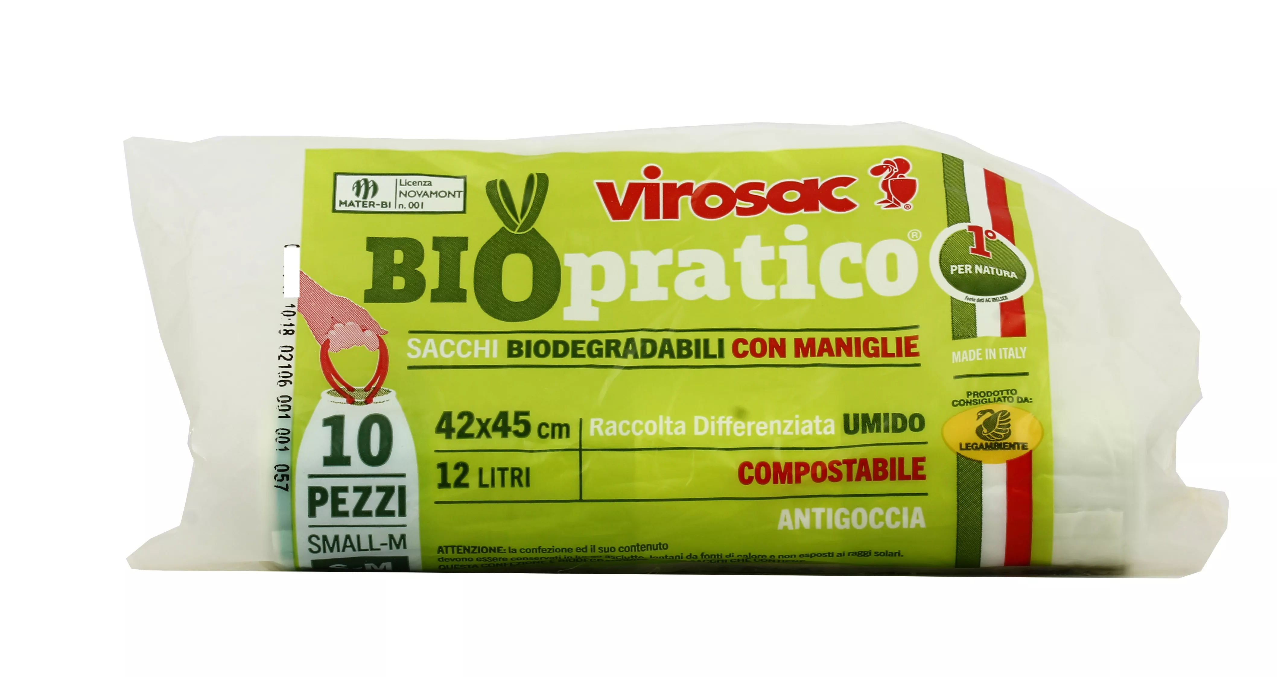 Sacchi Biodegradabile Compostabile umido con maniglie saccobello