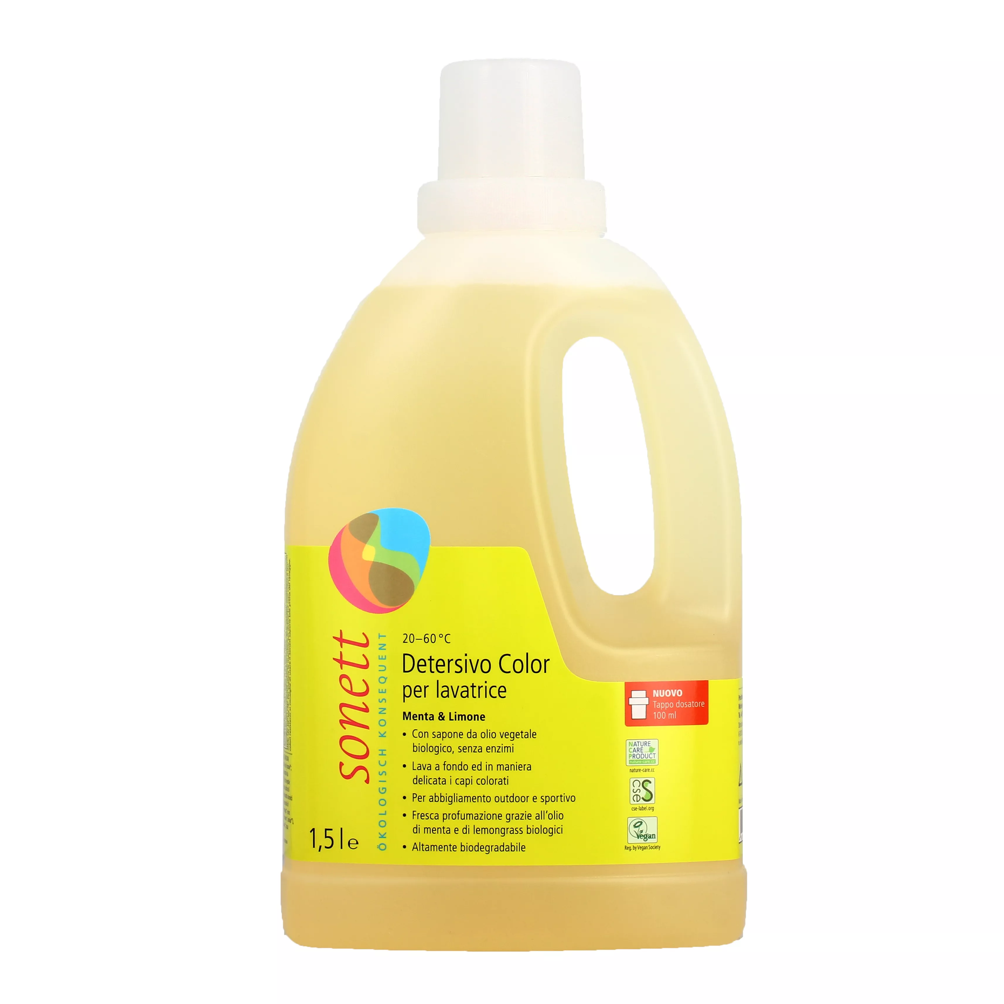 Detersivo Liquido per Capi Colorati (Lavatrice) Menta e Limone - Sonett