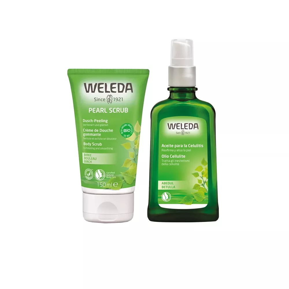 Weleda: Kit Betulla con Olio Cellulite e Gommage Doccia