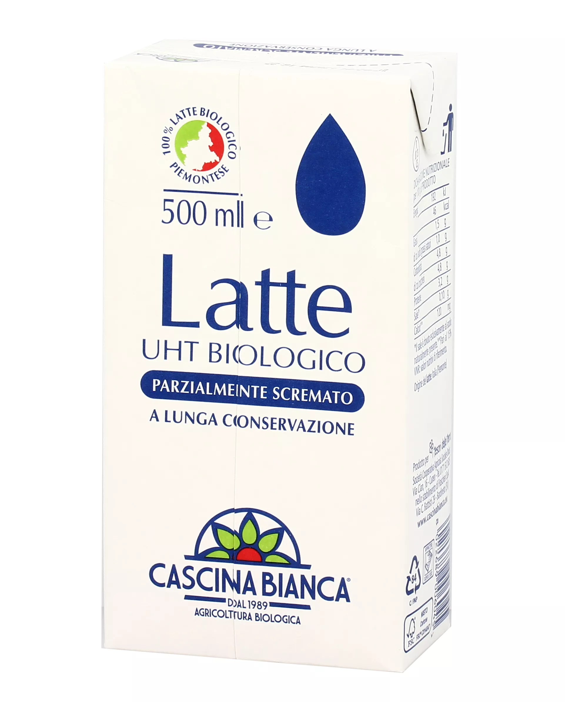Latte parzialmente scremato UHT CASCINA BIANCA Agricoltura biologica -  NaturaSì