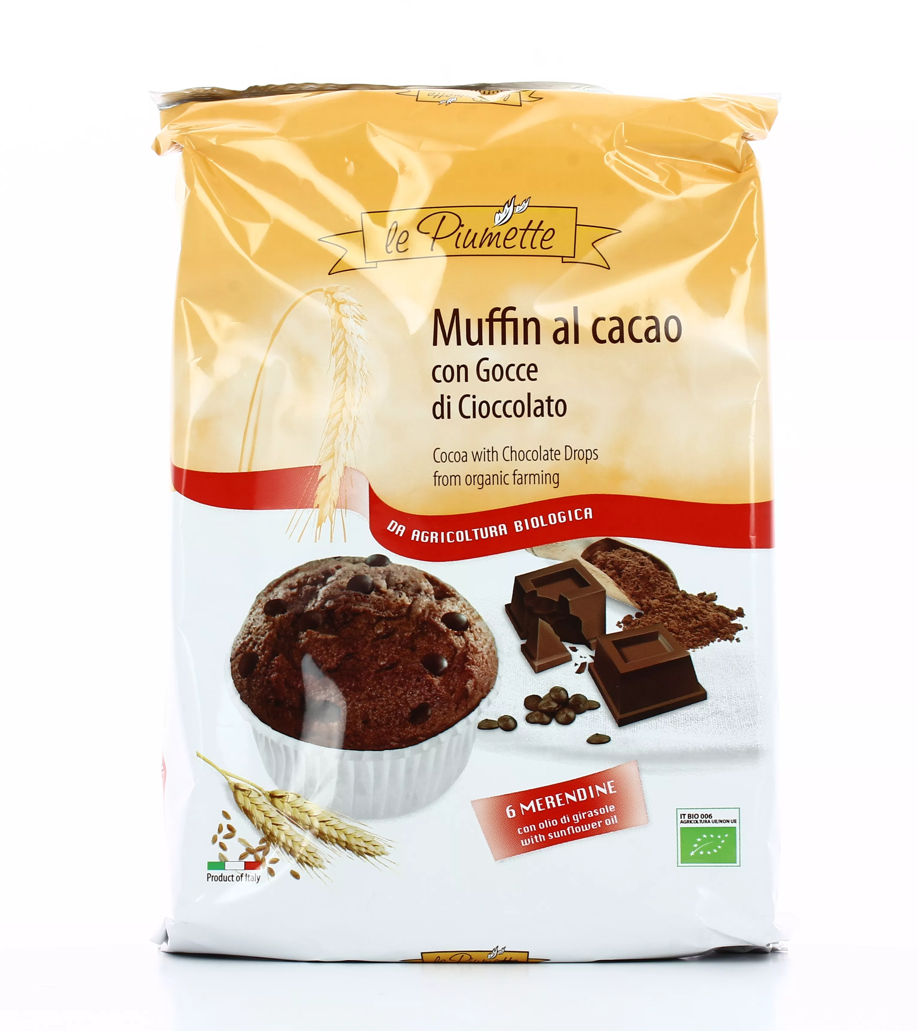 Muffin al Cacao con Gocce di Cioccolato - Le Piumette