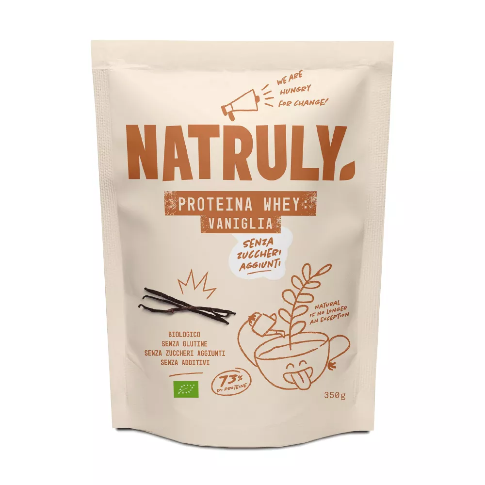 Natruly: Proteine Whey Bio in Polvere alla Vaniglia Senza Glutine