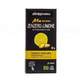 Cioccolato Fondente Extra 60% Bio Zenzero e Limone - Mascao