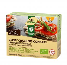 Crispy Crackers con Ceci, Lenticchie e Piselli - Senza Glutine