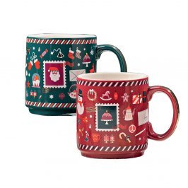 Set di 2 Tazze di Natale - Rossa e Verde