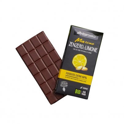 Cioccolato Fondente Extra 60% Bio Zenzero e Limone - Mascao