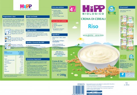 Crema di Cereali Riso - Pappa Biologica