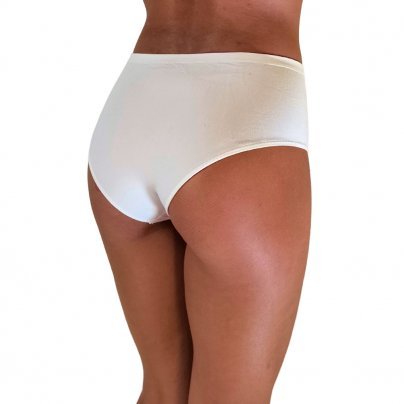 Culotte Bianco Vita Alta Seta Vegetale Taglia L/Xl