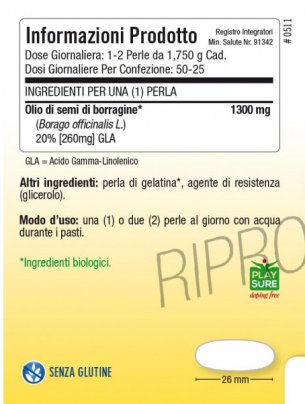 Olio di Borragine - Trofismo della Pelle 1300 Mg - 50 Perle