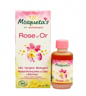 L’Olio di Rosa Mosqueta del Cile + Elicriso “Rose d’Or”