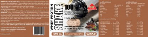 Proteine del Siero del Latte Whey Protein Shake 100% Cacao